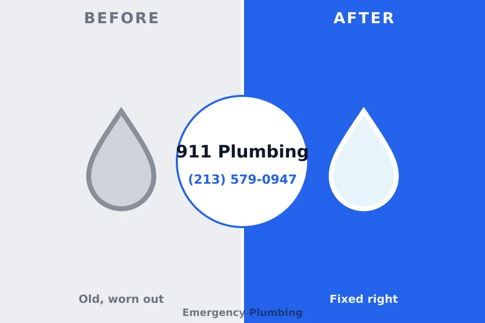 Before and after: plumbing repair Goshen, IN